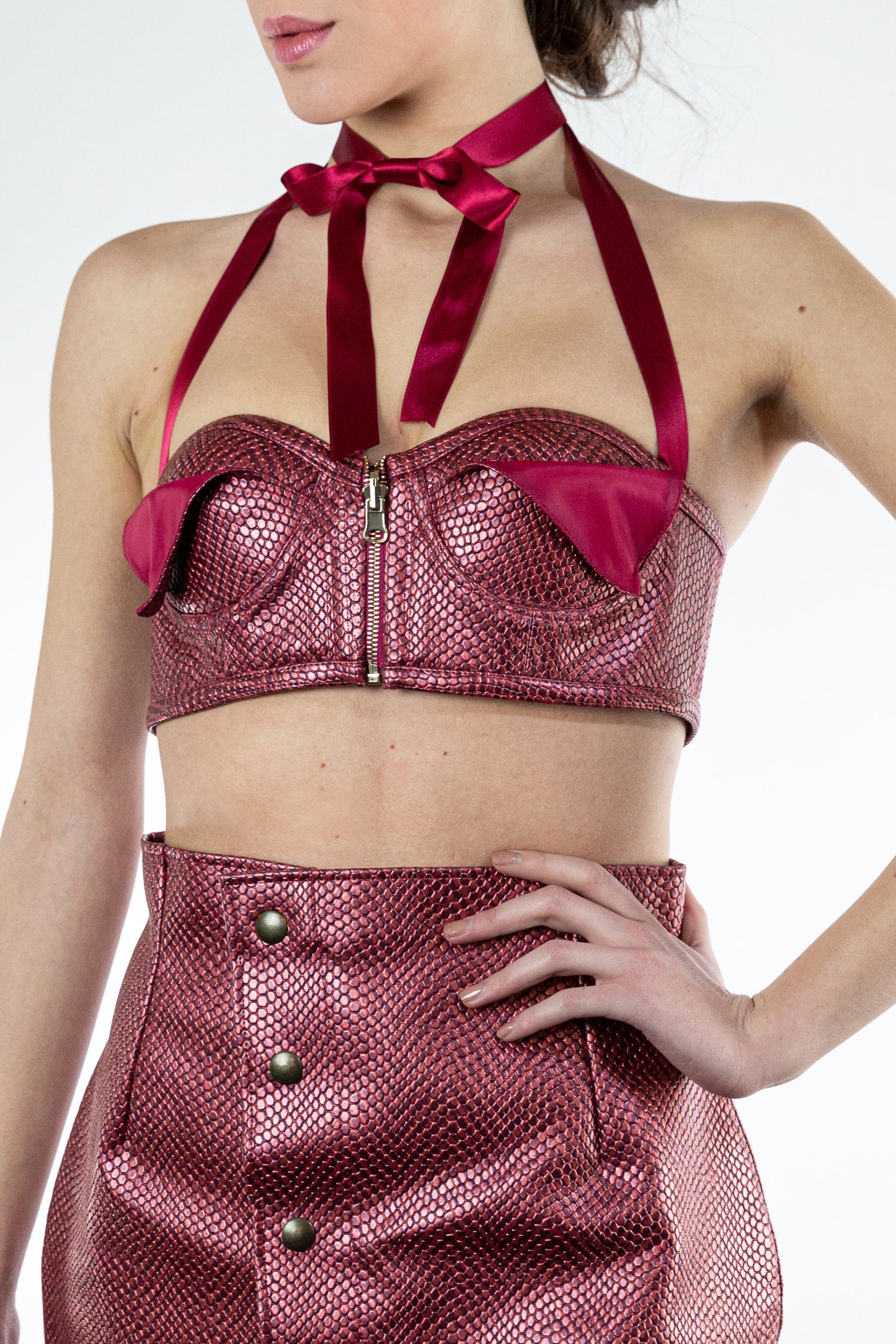 Miley Corset - Crop Top in ecopelle - immagine 3