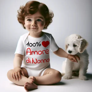 -Body Neonato 100% amore di Nonno Mezza Manica