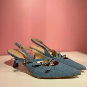 Decollete slingback denim LIP