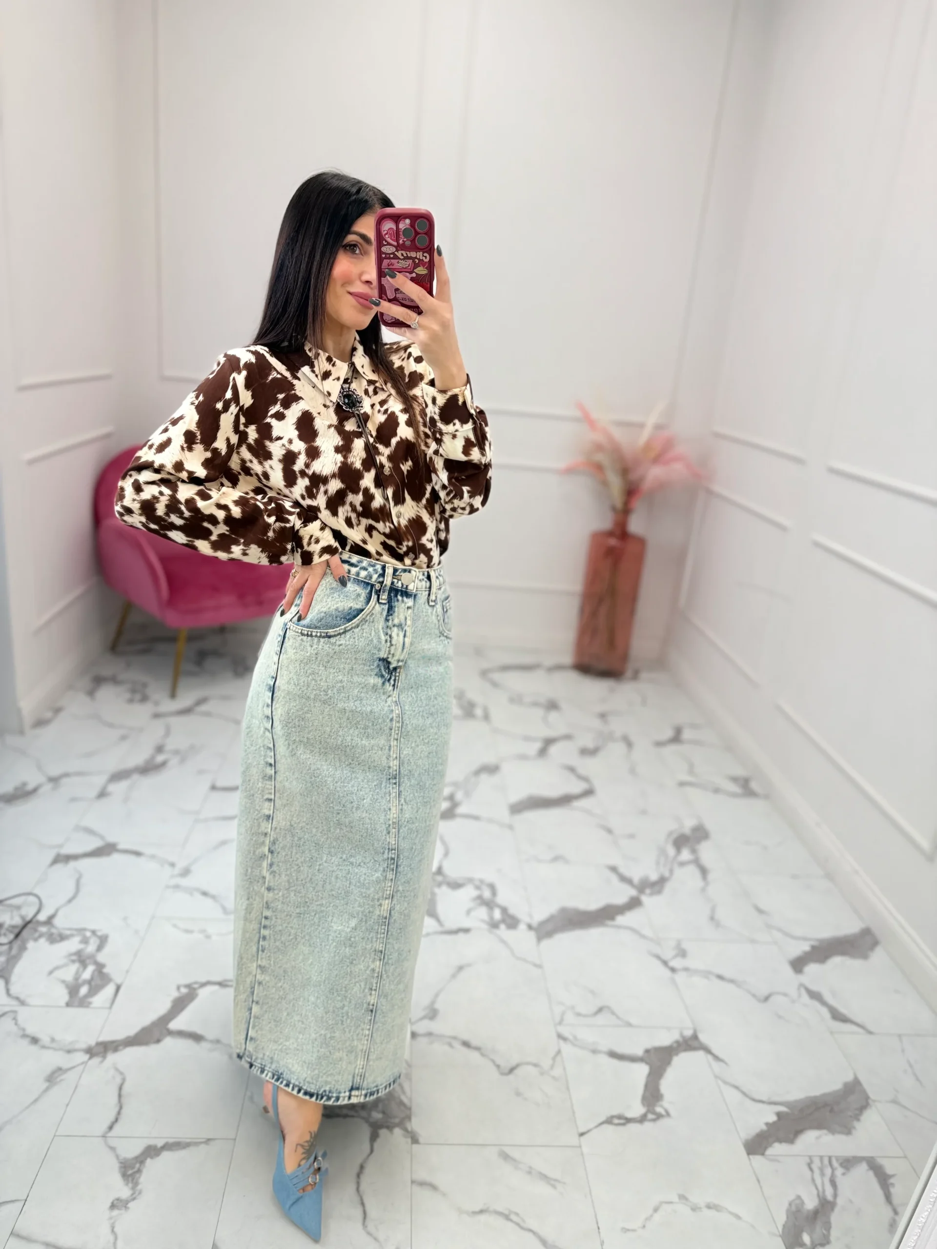 Gonna lunga denim “Ilary” GLAMOROUS - immagine 5