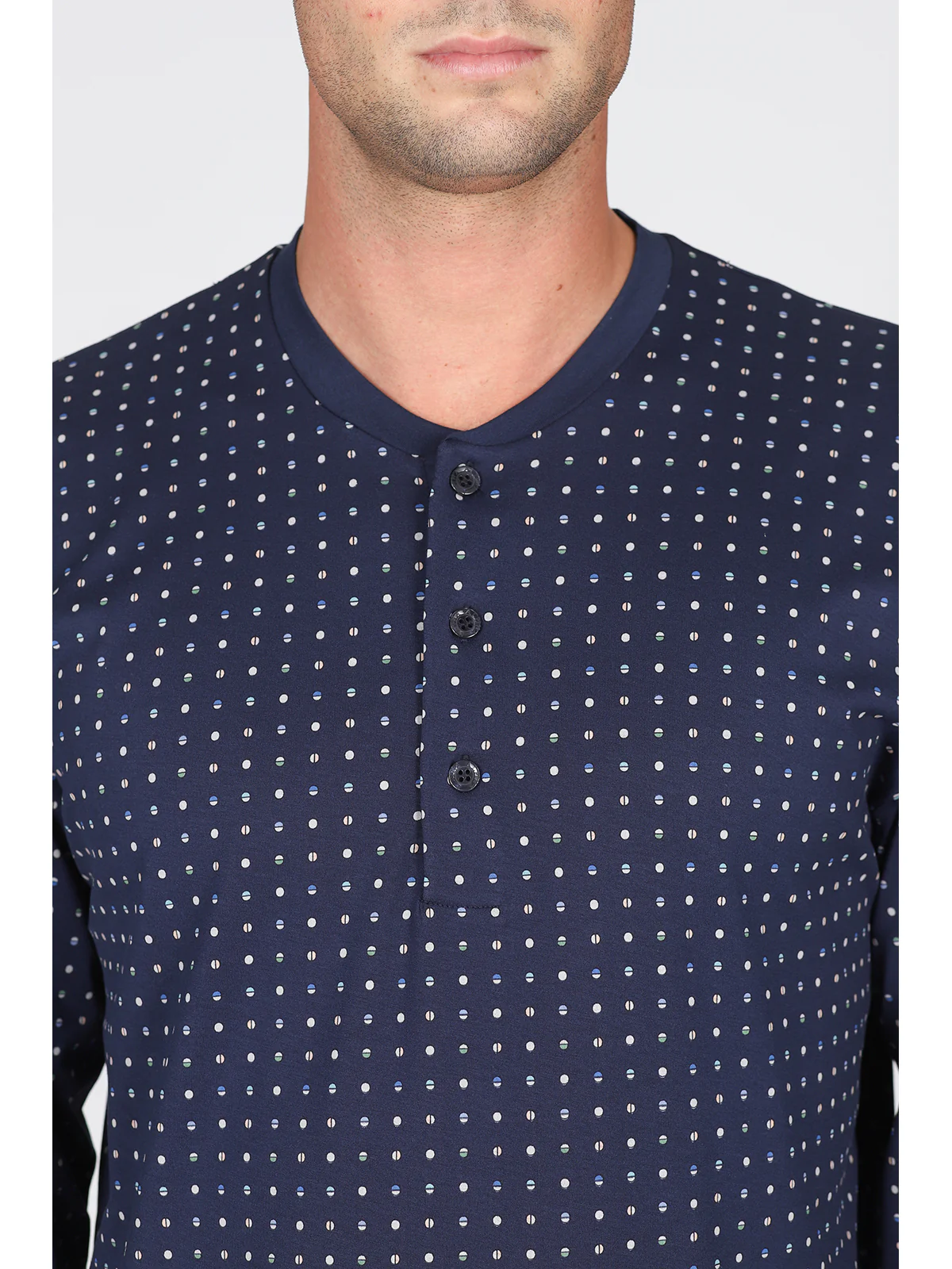 Pigiama serafino in jersey di 100% cotone - immagine 3