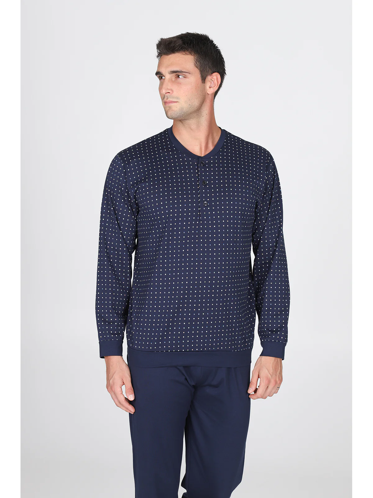Pigiama serafino in jersey di 100% cotone - immagine 9