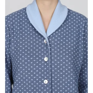 Pigiama cardigan in caldo jacquard di cotone