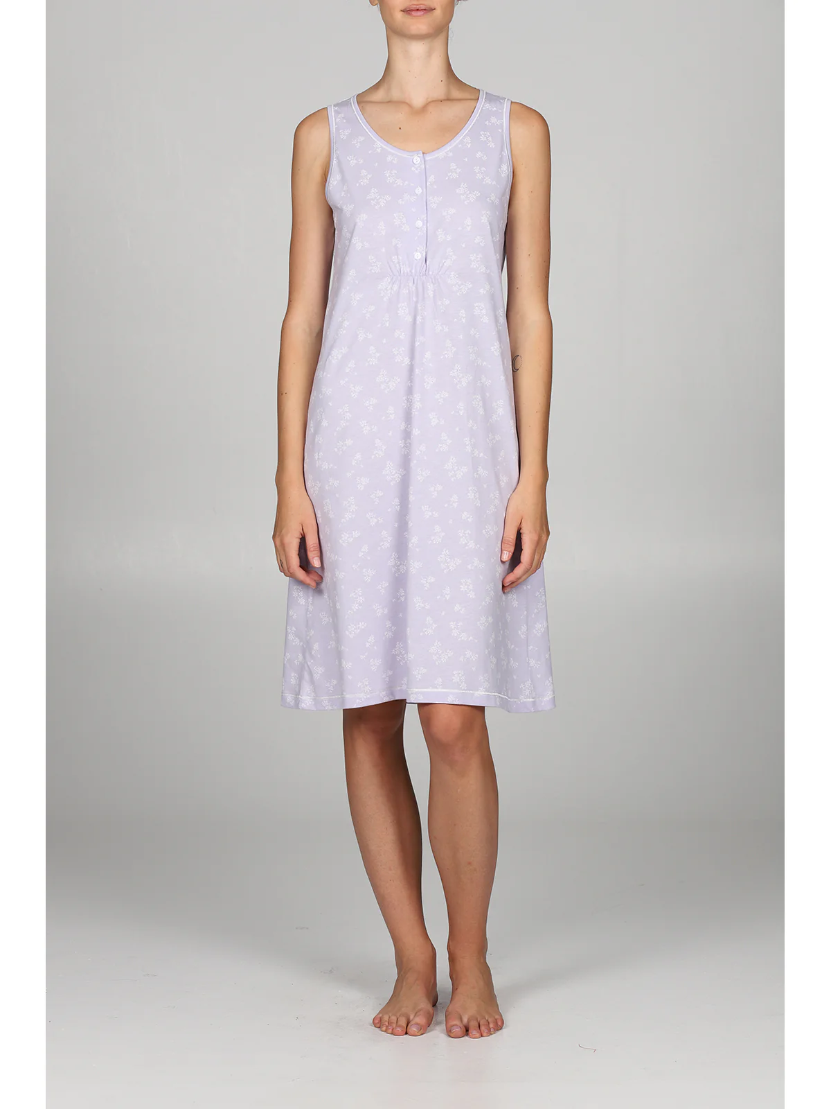 Fresca camicia da notte spalla larga in puro cotone - immagine 8