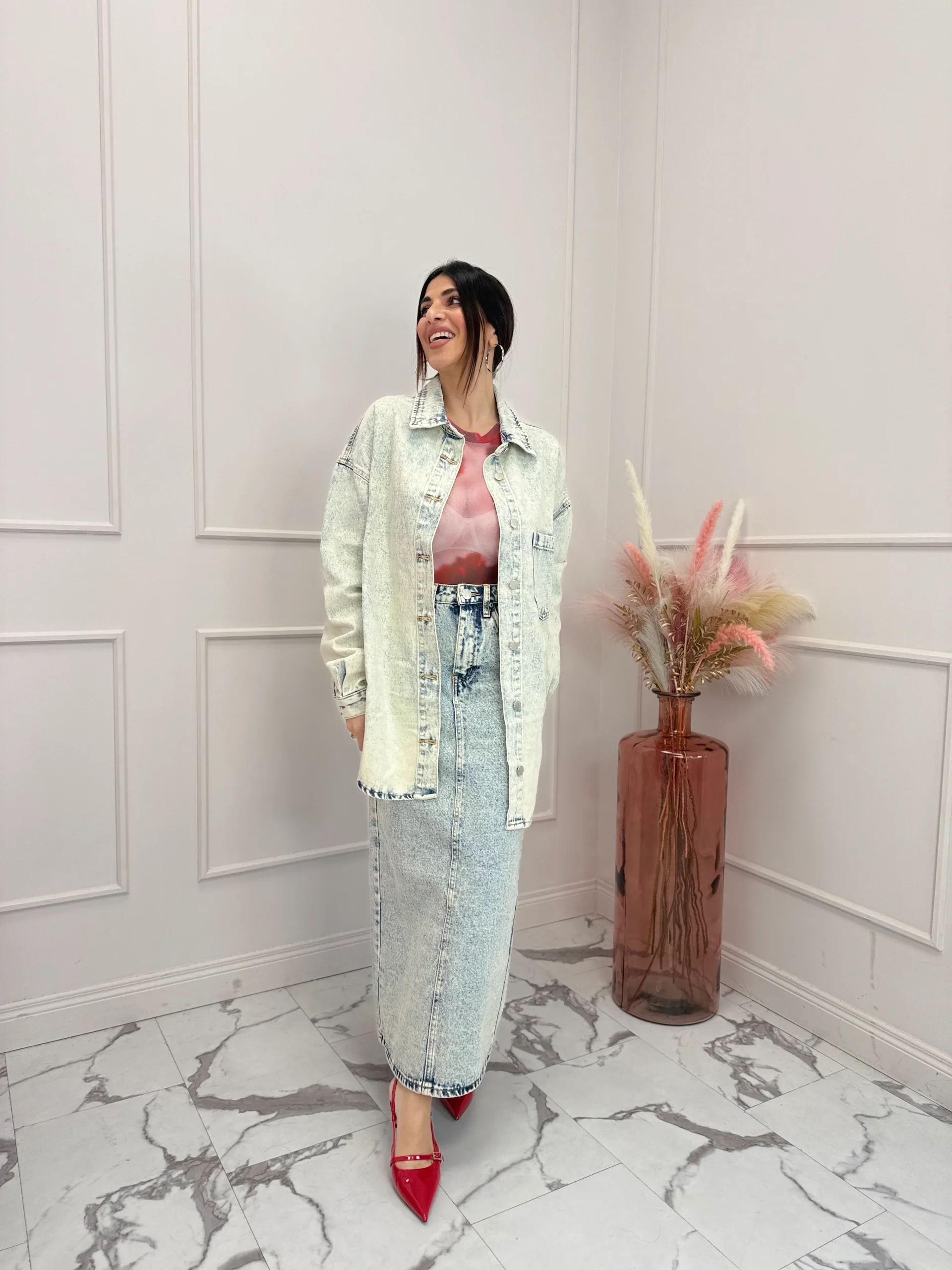 Gonna lunga denim “Ilary” GLAMOROUS - immagine 4
