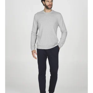 Completo homewear girocollo in soffice modal, colore spezzato grigio e blu