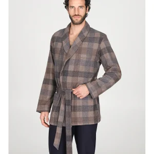 Giacca da camera in confortevole jacquard di cotone