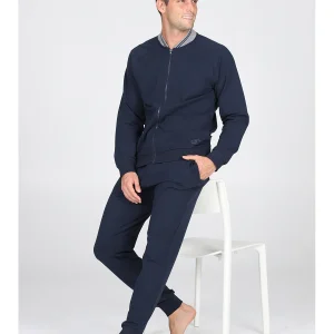 Completo homewear blu, con comoda chiusura zip