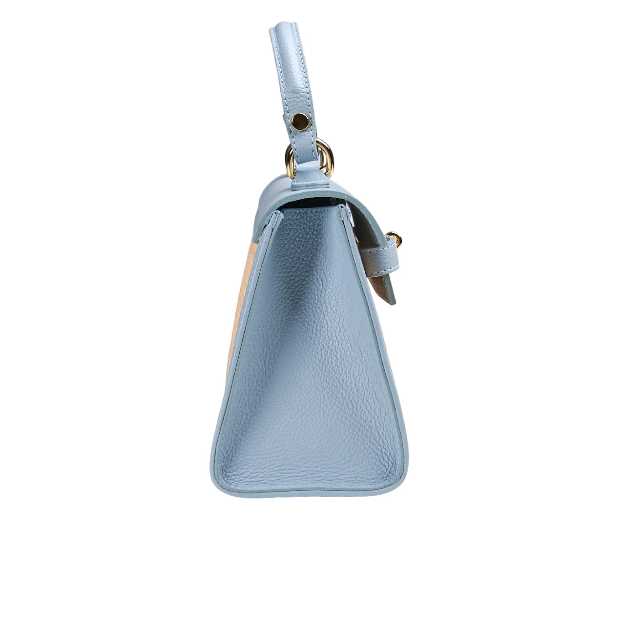 Borsa a spalla donna in vera pelle con tracolla regolabile mod. LILY-RAFIA - immagine 4