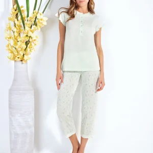 Pigiama Donna pinocchietto in cotone