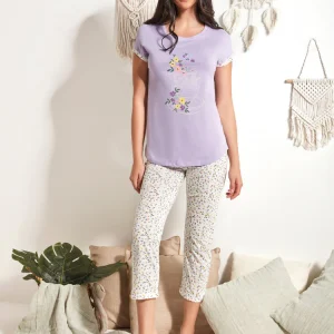 Pigiama Donna pinocchietto in cotone