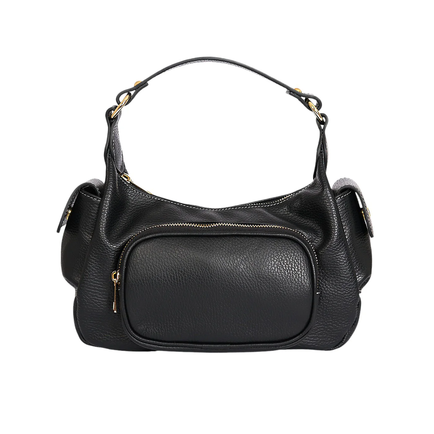 Borsa a spalla da donna in vera pelle di vitello con tracolla regolabile mod. Miranda - immagine 2