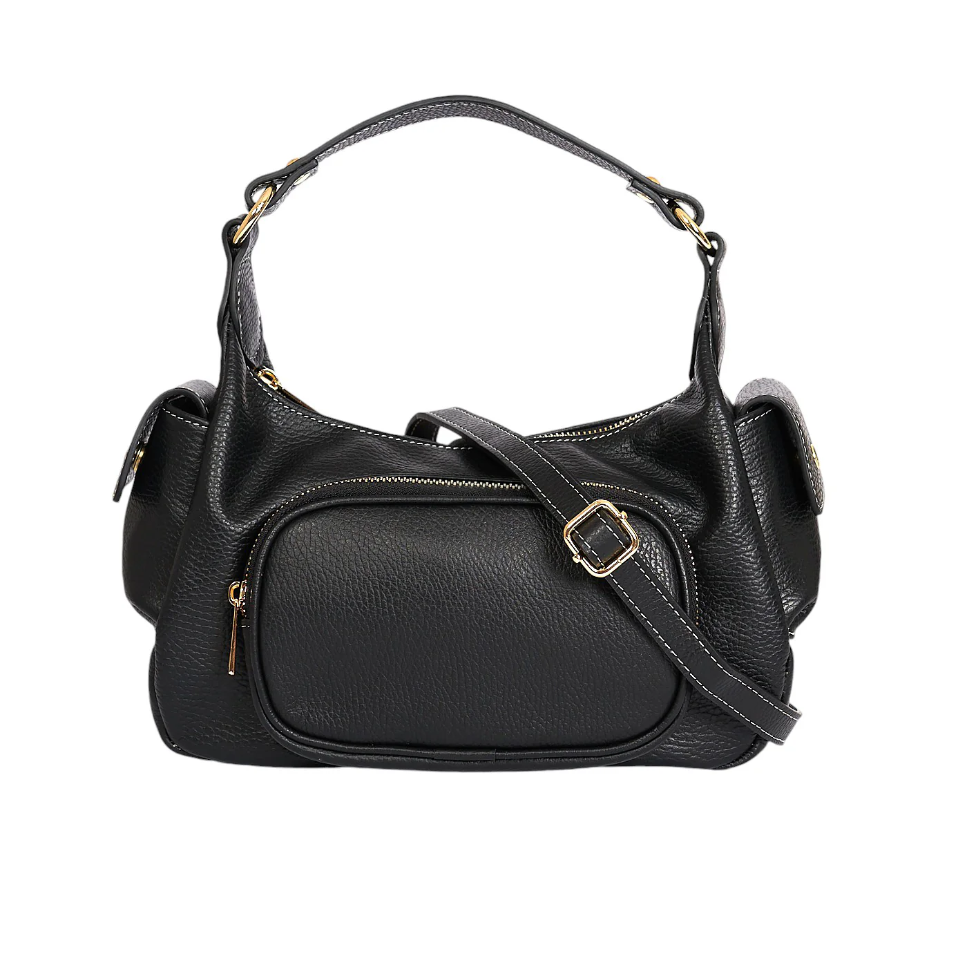 Borsa a spalla da donna in vera pelle di vitello con tracolla regolabile mod. Miranda - immagine 8