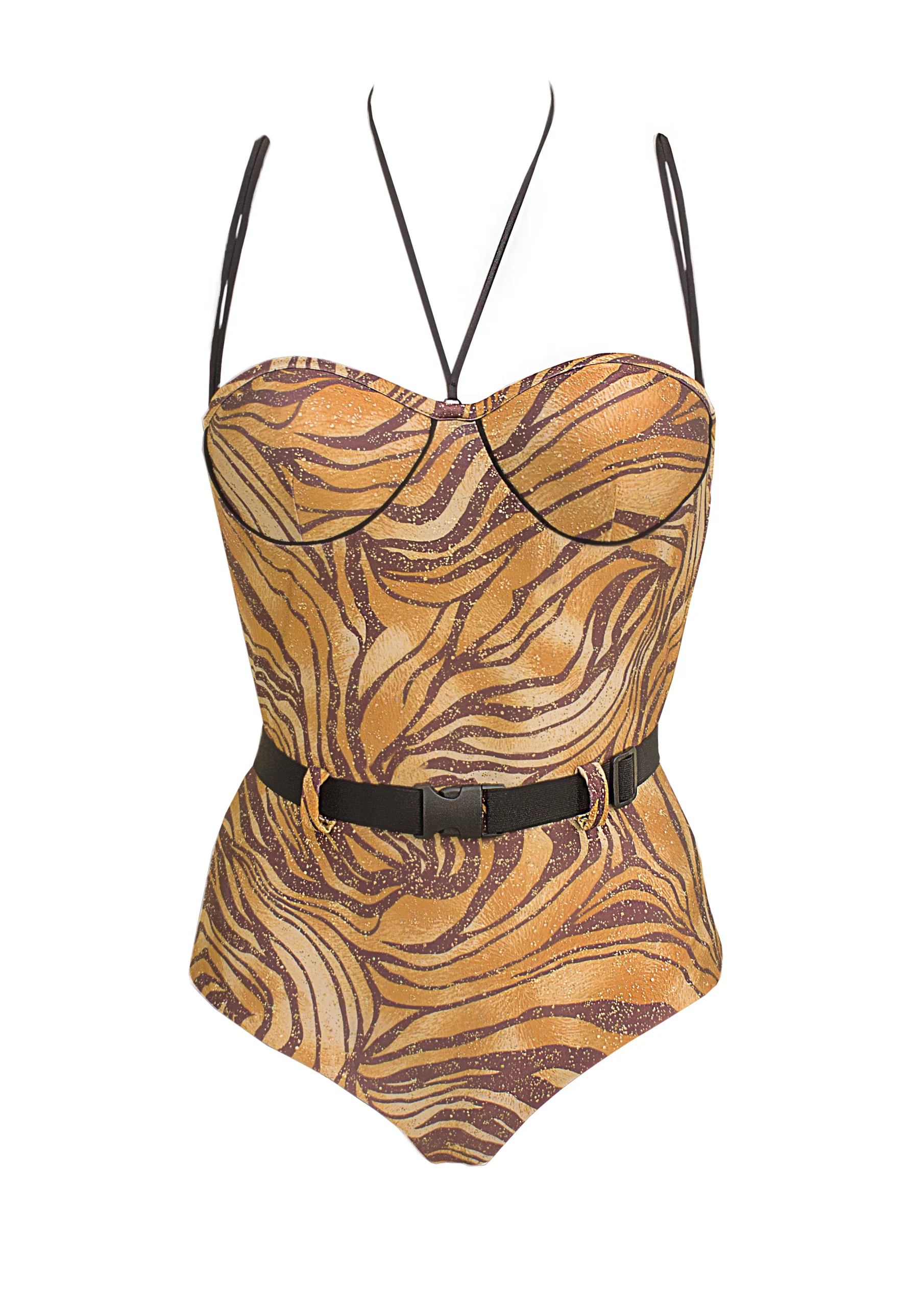 Costume Intero con scollo a cuore e cintura in vita. - Sahara Shock - - immagine 5