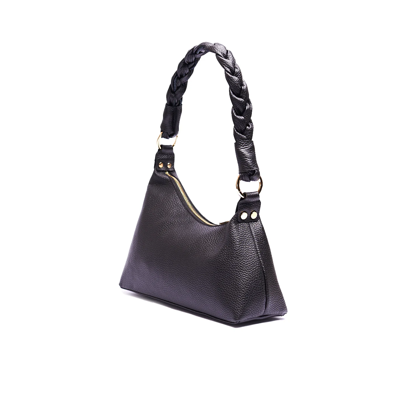 Borsa a spalla da donna in Vera Pelle con manico in Pelle intrecciato MOD. ALICE - immagine 3